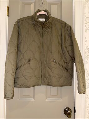 Lucky Brand Quilted Zip-Up Jacket in Taupe
